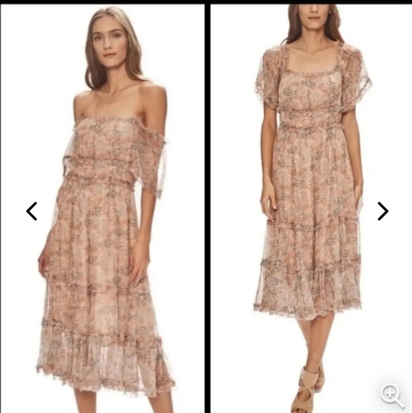 Anthropologie Love The Label Pastel waterlily Floral Print midi Dress Size S - Picture 1 of 11